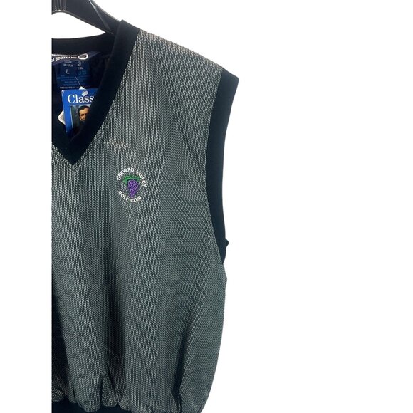 Sunderland Of Scotland Mens Textured Classic Pullover Vest Black White Golf L Sp - Picture 8 of 16